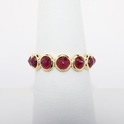 Picture of 18k Yellow Gold & Dome Cut Ruby Stackable Ring 