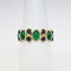 Picture of 18k Yellow Gold, Emerald & Sapphire Cabochons Stackable Ring 