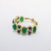 Picture of 18k Yellow Gold, Emerald & Sapphire Cabochons Stackable Ring 