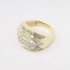 Picture of 14k Yellow Gold Statement Ring with Alternating Rows of Baguette & Round Cut Diamonds