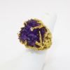 Picture of Brutalist 18k Yellow Gold & Amethyst Cluster Ring with Diamond Accents