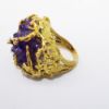 Picture of Brutalist 18k Yellow Gold & Amethyst Cluster Ring with Diamond Accents