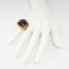 Picture of Brutalist 18k Yellow Gold & Amethyst Cluster Ring with Diamond Accents