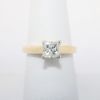 Picture of 14k Yellow Gold & Square Brilliant Cut Diamond Solitaire Engagement Ring with Platinum Prongs