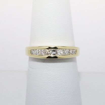 Picture of 14k Yellow Gold & Channel Set, Square Cut Diamond Wedding Band