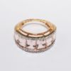 Picture of 14k Rose Gold & Channel Set, Emerald Cut Morganite Ring with Diamond Accented Edges