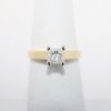 Picture of 14k Yellow Gold & Square Brilliant Cut Diamond Solitaire Engagement Ring