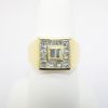 Picture of Men's 14k Yellow Gold, Square Brilliant & Baguette Cut Diamond Ring