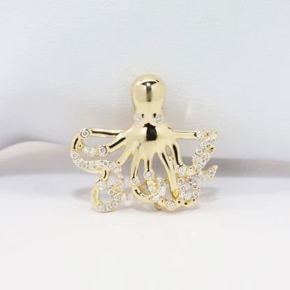 Picture of 14k Yellow Gold & Diamond Octopus Pendant  