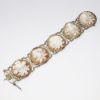 Picture of Antique .800 Italian Silver & Carved Shell Flower Cameo Bracelet with Marcasite Accents