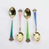 Picture of Vintage Set of 4 Magnus Aase 'Anitra' Guilloche Enameled Demitasse Spoons