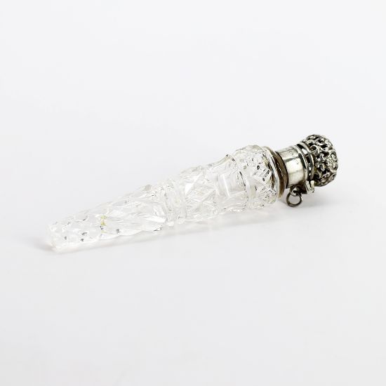 Picture of Antique Unger Brothers Sterling Silver & Cut Crystal Chatelaine Perfume Bottle