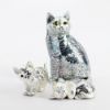 Picture of Christofle 'Lumiere d'Argent' Collection Cat and Two Kittens Silver Plated Figurines