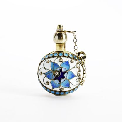 Picture of Vintage USSR Gilt Sterling Silver & Cloisonné Enamel Perfume Bottle