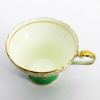 Picture of Aynsley English Bone China Green, Yellow & Gold Corset Shaped Tea Cup & Saucer