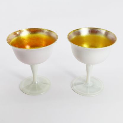 Picture of Pair of Carder Era Steuben Gold Calcite Shape #1044 Sherbet/Champagne Glasses