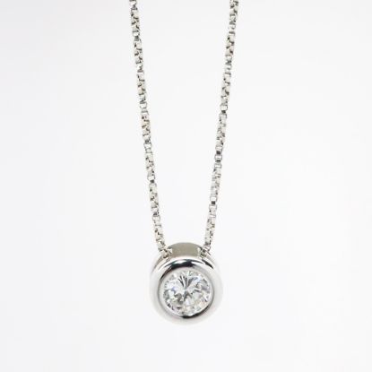 Picture of 14k White Gold Necklace with Diamond Solitaire Pendant