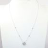 Picture of 14k White Gold & Diamond Station Necklace with Square Cut Diamond Diamond Pendant