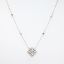 Picture of 14k White Gold & Diamond Station Necklace with Square Cut Diamond Diamond Pendant