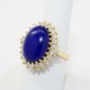 Picture of 14k Yellow Gold & Oval Lapis Lazuli Cabochon Ring with Diamond Halo