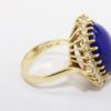 Picture of 14k Yellow Gold & Oval Lapis Lazuli Cabochon Ring with Diamond Halo