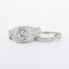 Picture of 14k White Gold, Cushion & Round Cut Diamond Bridal Ring Set