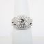 Picture of 14k White Gold, Cushion & Round Cut Diamond Bridal Ring Set