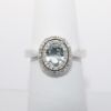 Picture of 14k White Gold & Oval Cut Aquamarine Ring with Double Diamond Halo