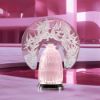 Picture of Lalique Crystal 'Hirondelles' Wireless Lamp in Pink Luster