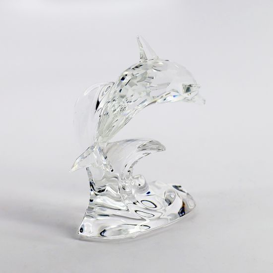 The Silver Queen | Swarovski Crystal 'Dolphin on Wave' Figurine