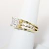 Picture of 14k White Gold & GIA Certified Emerald Cut Diamond Ring with Diamond Enhanced Split Band