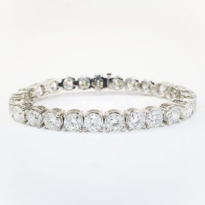 Picture of 14k White Gold & Round Brilliant Cut Diamond Tennis Bracelet 