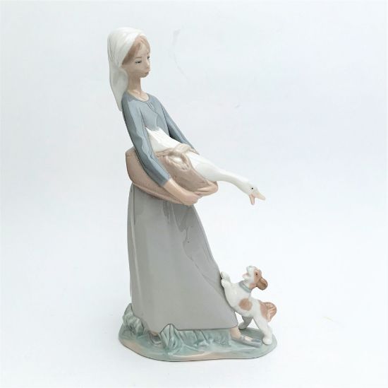 Picture of Lladro #4866 'Girl With Goose & Dog' Figurine