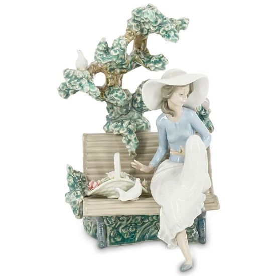 Picture of Lladro #5365 'Sunday In The Park' Woman On Bench Glossy Figurine