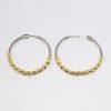 Picture of 18k Two Tone Gold Diamond Pavé Hoop Earrings