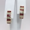Picture of 14k Yellow Gold Ruby & Diamond Earrings