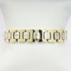 Picture of 14k Yellow Gold & Matte White Gold Men's Bracelet with Diamond Accents