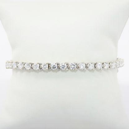 Picture of 14k White Gold & Round Brilliant Cut Diamond Tennis Bracelet