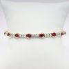 Picture of 18k Two-Tone Gold, Oval Cut Ruby & Round Cut Diamond Tennis Bracelet