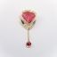 Picture of 18k Yellow Gold & Carved Pink Tourmaline with Pink Tourmaline Drop & Diamond Accents