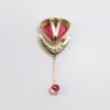 Picture of 18k Yellow Gold & Carved Pink Tourmaline with Pink Tourmaline Drop & Diamond Accents