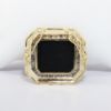 Picture of 14k Yellow Gold & Inlaid Onyx Slide Pendant/Enhancer with Diamond Halo