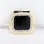 Picture of 14k Yellow Gold & Inlaid Onyx Slide Pendant/Enhancer with Diamond Halo