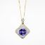 Picture of 14k Yellow Gold Necklace with Diamond Accented Cushion Cut Tanzanite Pendant