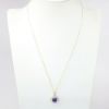 Picture of 14k Yellow Gold Necklace with Diamond Accented Cushion Cut Tanzanite Pendant