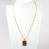 Picture of 14k Yellow Gold Rope Chain Necklace with Large Emerald Cut Ametrine Pendant