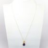 Picture of 18k Yellow Gold Necklace with Oval Amethyst Cabochon Pendant with Diamond Accents