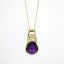 Picture of 18k Yellow Gold Necklace with Oval Amethyst Cabochon Pendant with Diamond Accents
