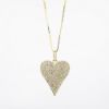 Picture of 14k Yellow Gold Necklace with Pavé Set Diamond Heart Pendant