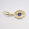 Picture of 14k Yellow Gold & Framed Oval Cut Blue Sapphire Earrings with Diamond Accents